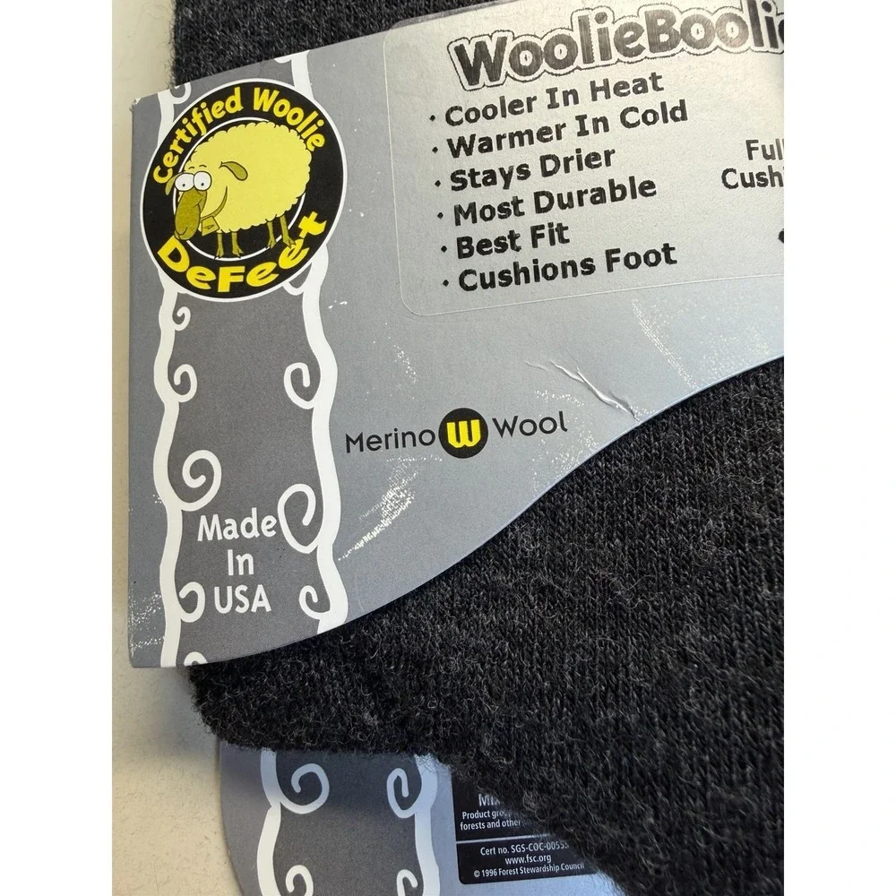 DeFeet Woolie Boolie Merino Wool Hiking Socks Charcoal Hi Top Small Womens 6-8